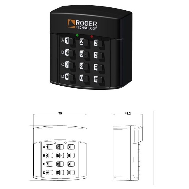 Selector digital cu 4 canale Roger H85/TDR/E IP54, cod fix, rolling code