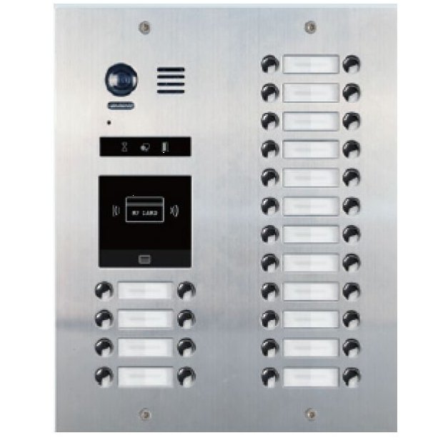 Panoul de apel video modular V-TECH DMR21-D32-F1 cu camera wide angle, 32 butoane de apel, antivandal, IP55, incastrabil