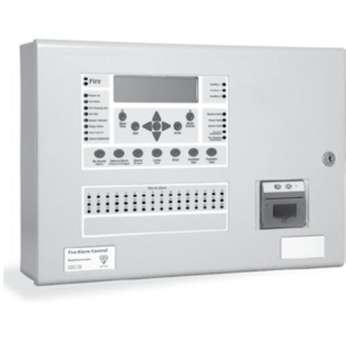 Centrala de incendiu cu 4 bucle Kentec ENSH63484 14P* cu 48 LED-uri de zona, montaj ingropat, cu imprimanta si cheie de activare