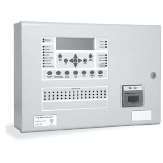 Centrala de incendiu cu 2 bucle Kentec ENSH63962 03P cu 96 LED-uri de zona, motanj aparent, cu imprimanta si cheie de activare