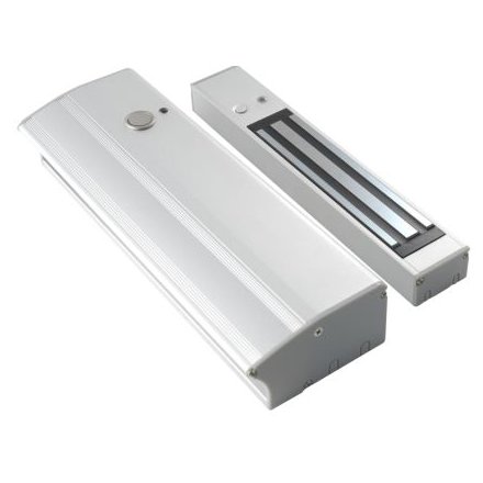 Electromagnet aplicabil de 280kgf, cu maner pentru usi cu deschidere in interior si cu led de stare YM-280T(LED)H