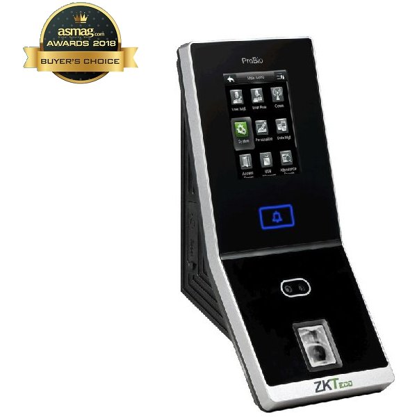 Controler de acces cu functie de pontaj ZKTeco PRO-BIO cu recunoastere faciala, amprente, cititor de proximitate si cod PIN