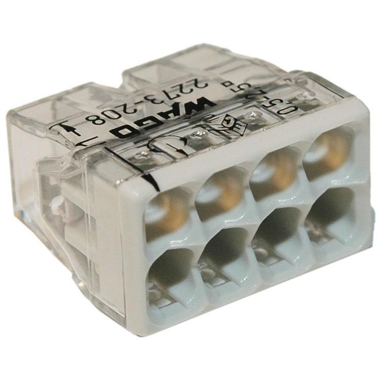 Set 10 conectori cu fixare prin impingere 8 conductoare 2,5mm2 24A Wago 2273-208