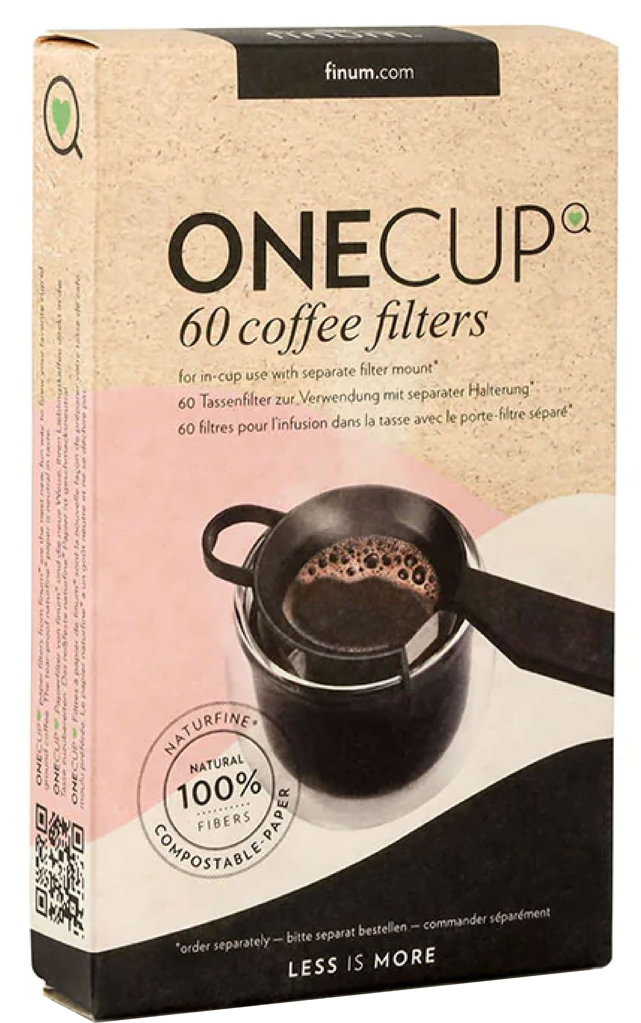 Onecup, 60 de filtre natur fine pentru cafea, Finum