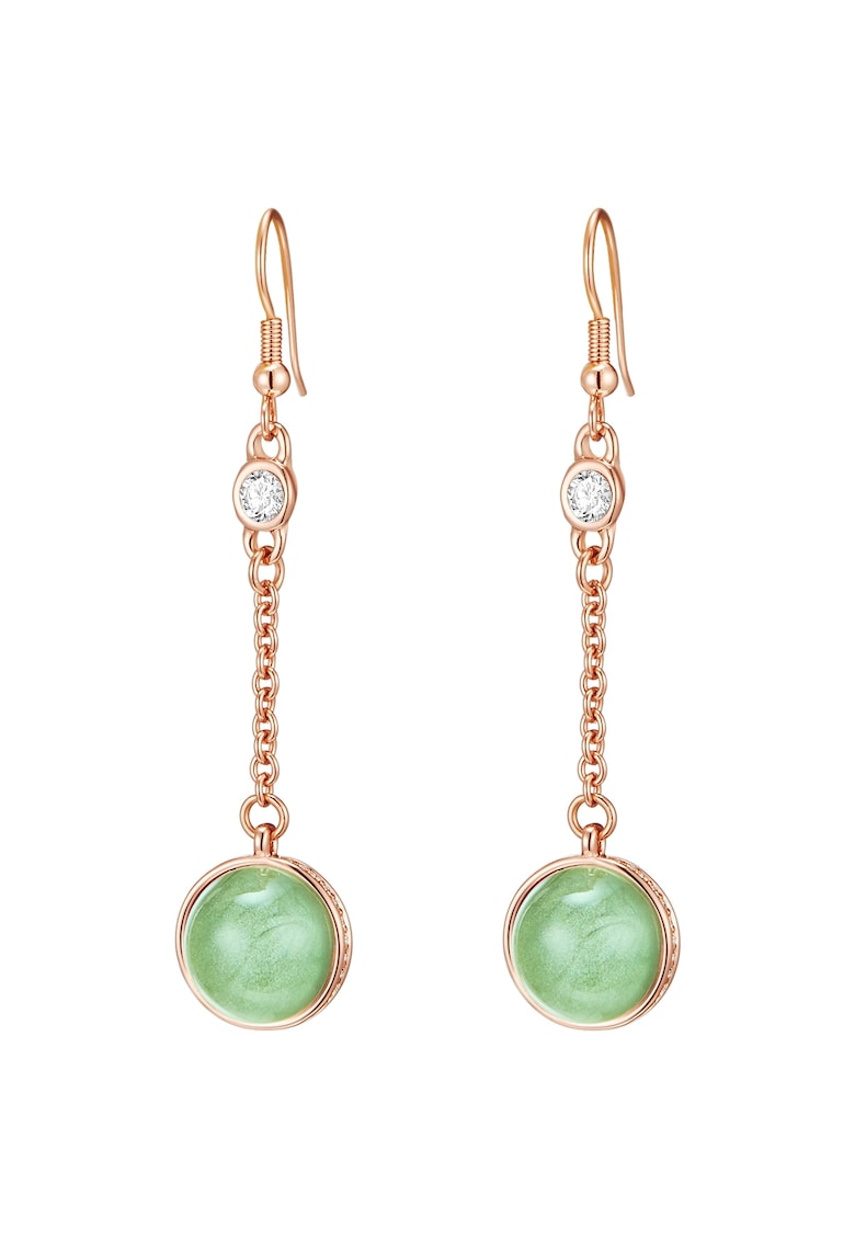 Cercei de aur de 14K filat cu cristale europene - Auriu rose