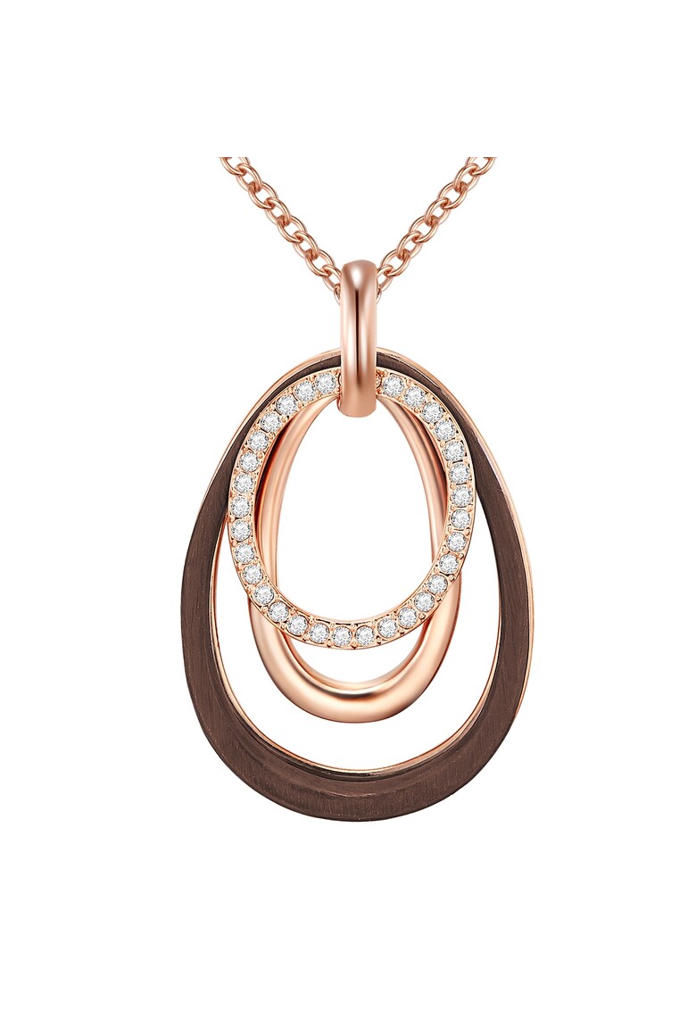 Colier placat cu aur de 14K si decorat cu cristale europene - Auriu rose