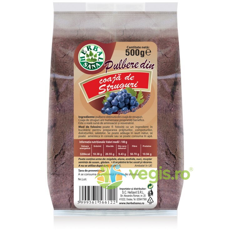 Pulbere din Coaja de Struguri 500g
