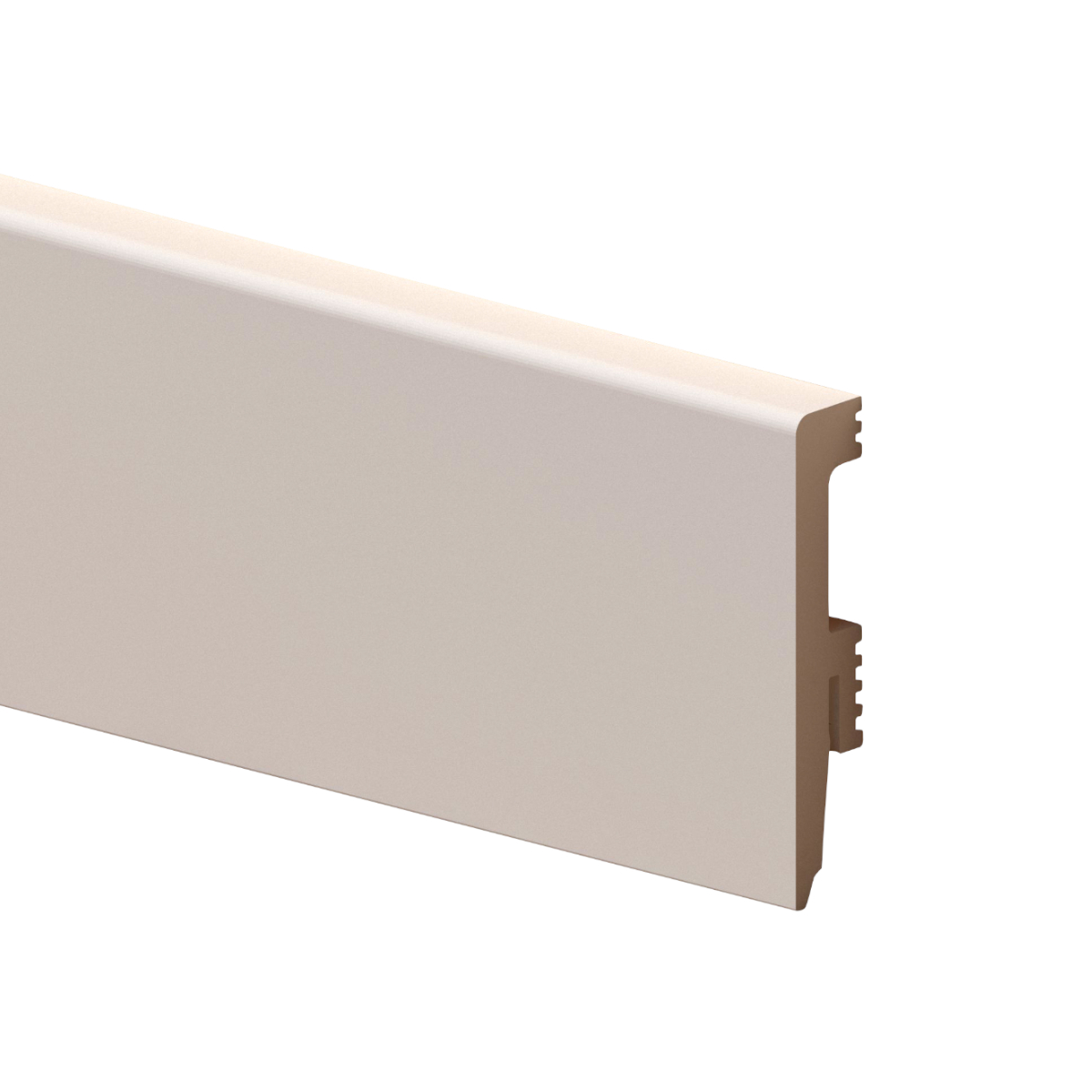Plinta pardoseala Amber 80, polimer dur, alb, 2200 x 80 x 16 mm