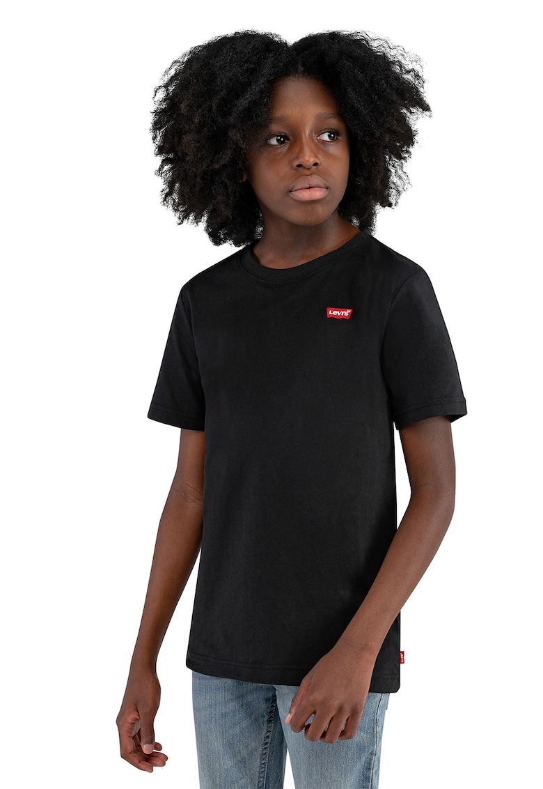 Tricou din bumbac cu detaliu logo - Rosu/Alb/Negru