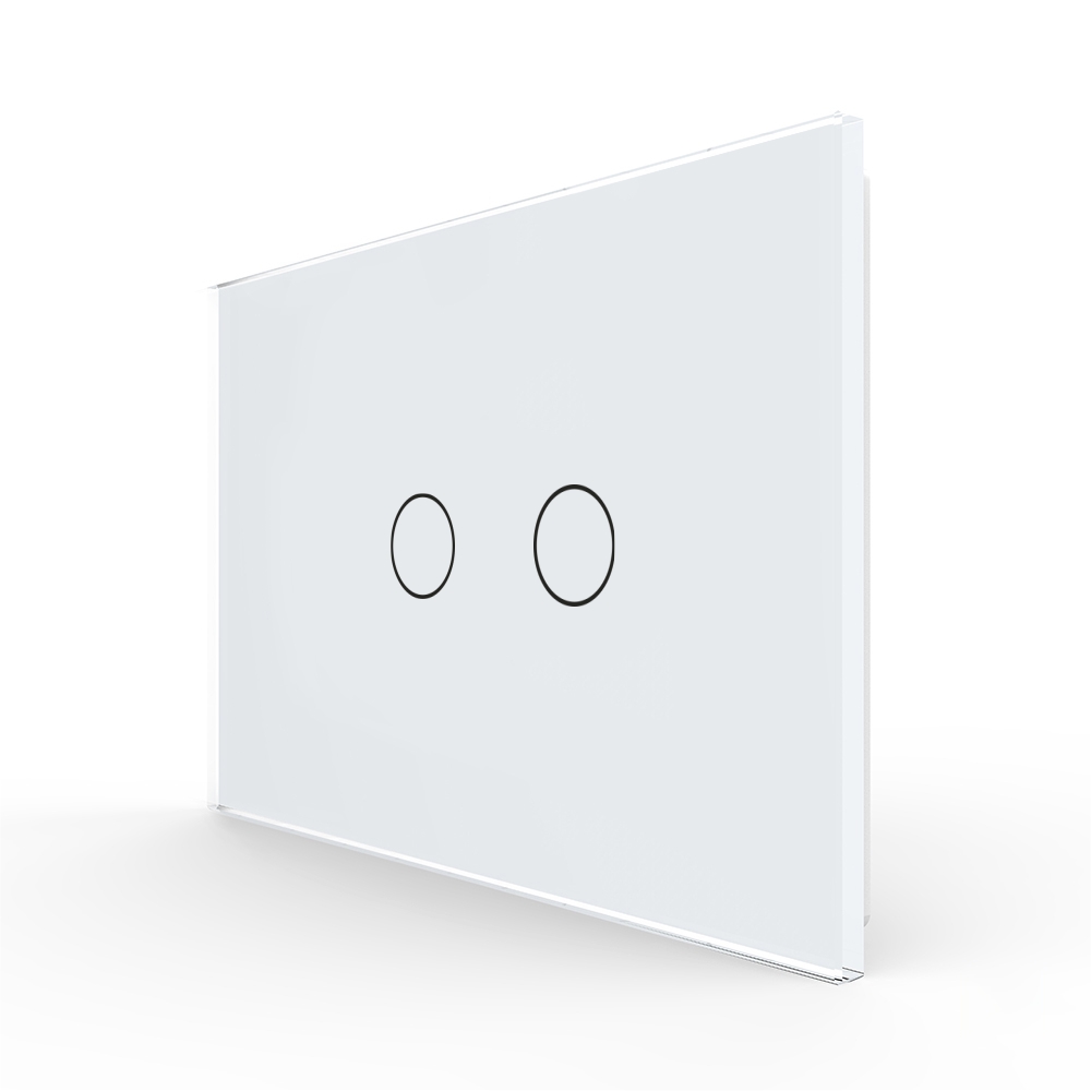 Panou Intrerupator Dublu cu Touch LIVOLO Din Sticla, Standard Italian