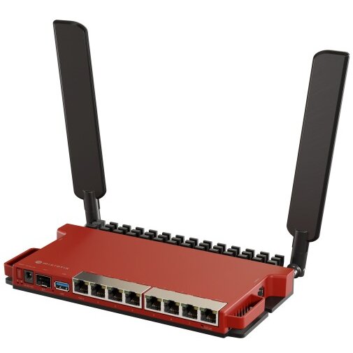 Router wireless L009UiGS-2HaxD Dual Core 800MHz CPU 512MB RAM 8 x Gbit LAN 1 x 2.5 Gbit SFP Port Rosu/Negru