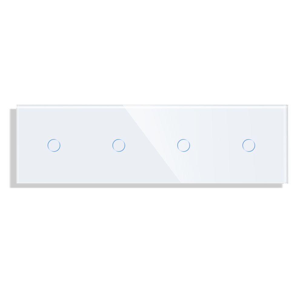 Panou 4 Intrerupatoare Simple cu Touch din Sticla LUXION