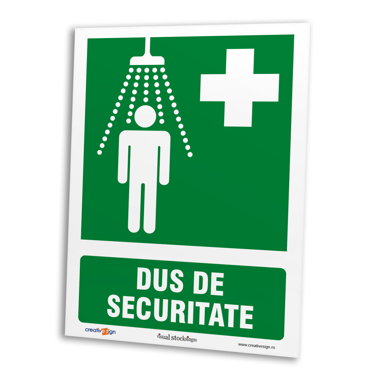 Semn de informare dus de securitate, plastic, 20 x 15 cm