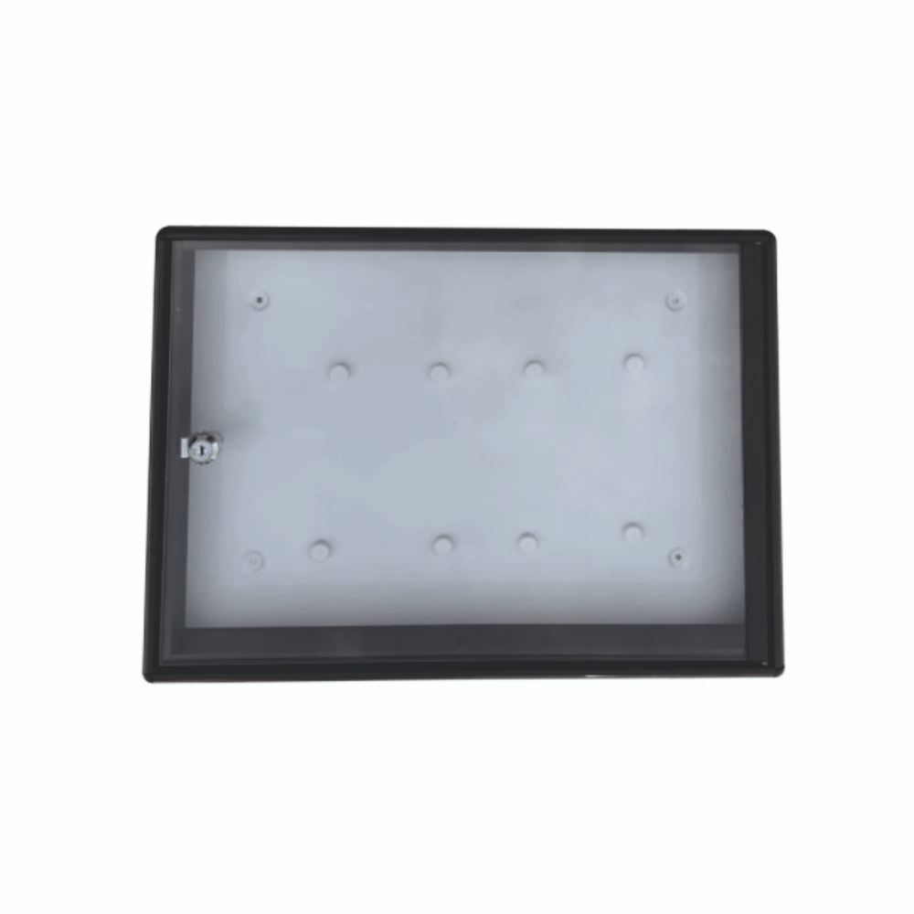 Avizier magnetic metalic, aluminiu, maro, 2 chei, 480 x 350 x 50 mm