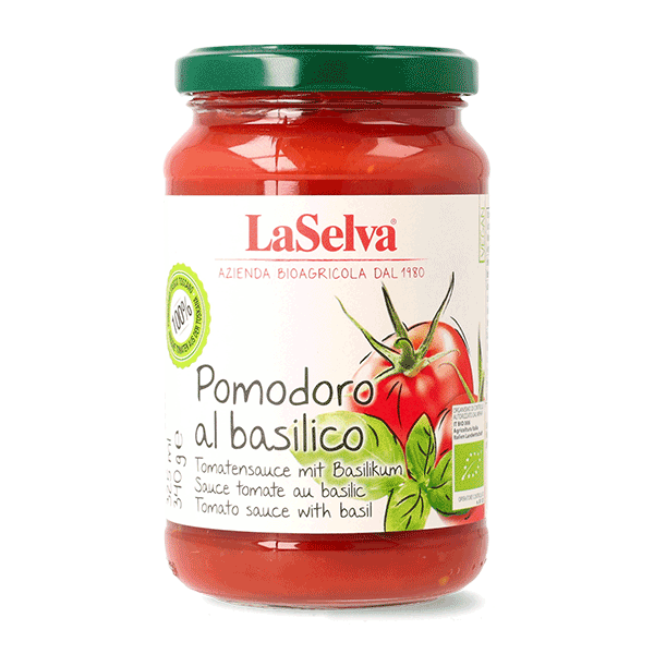 Sos bio de rosii cu busuioc, 340g LaSelva