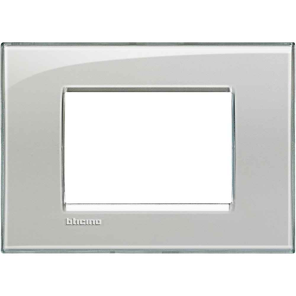 Rama ornament 3 module Bticino Living Light LNA4803KG, gri gheata