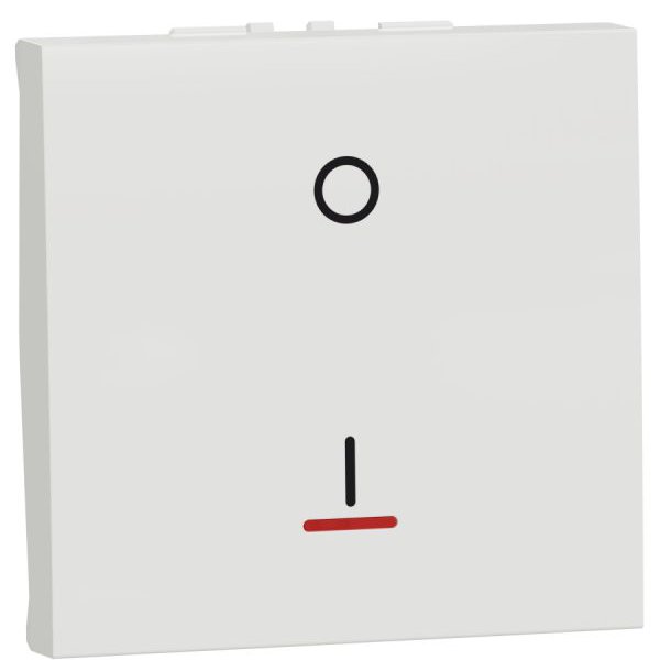 Intrerupator bipolar 16A indicator luminos 2 module Schneider Noua Unica NU326218S, alb