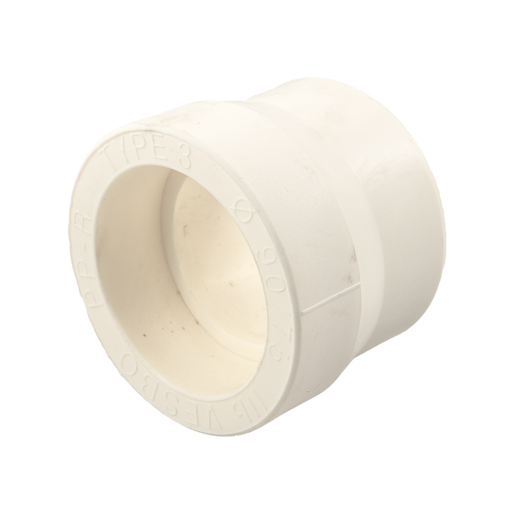 Reductie PPR Vesbo, alb, diametru nominal 90 mm, diametru redus 75 mm