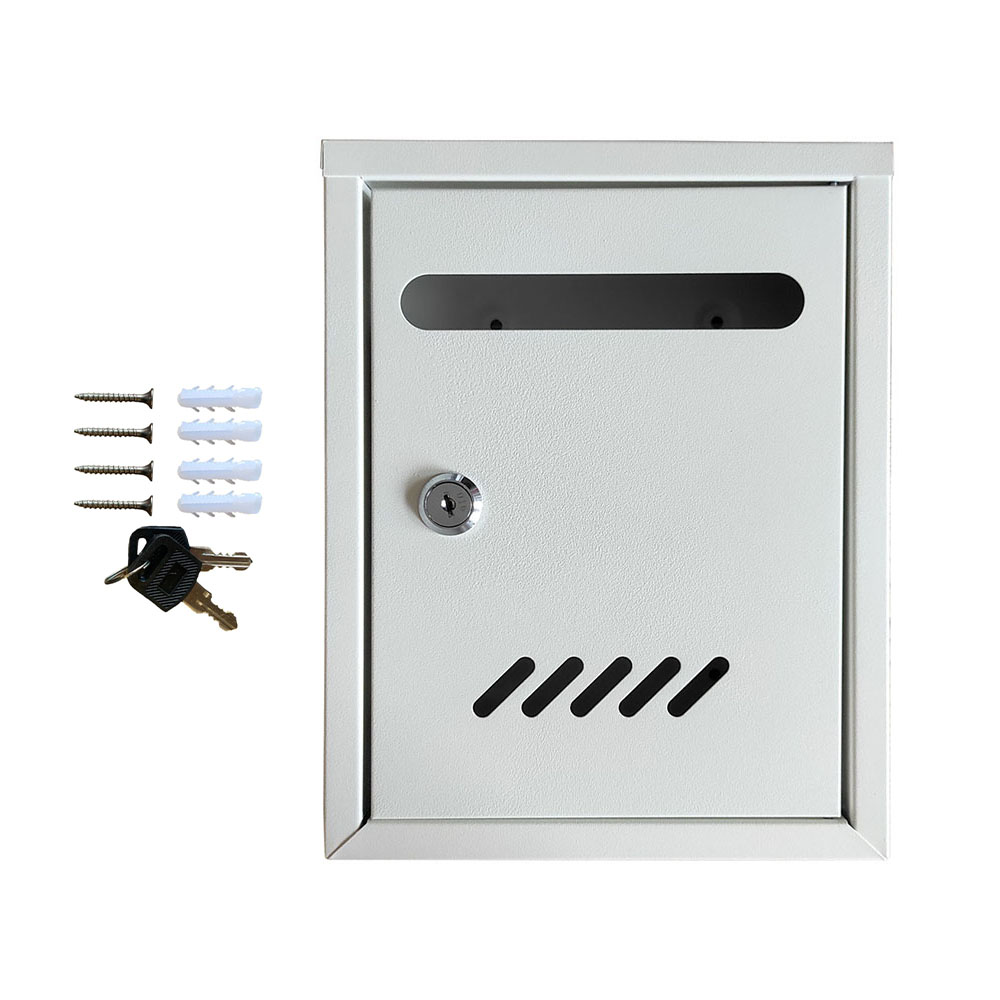 Cutie postala exterior Ferrobrand, otel galvanizat, alb, 2 chei, 260 x 180 x 60 mm