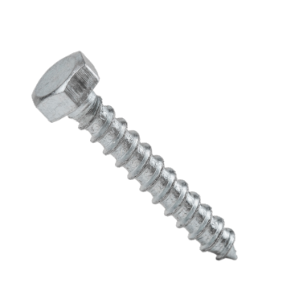 Surub autofiletant pentru lemn, cap hexagonal, otel zincat, alb, 8 x 90 mm, 10 buc