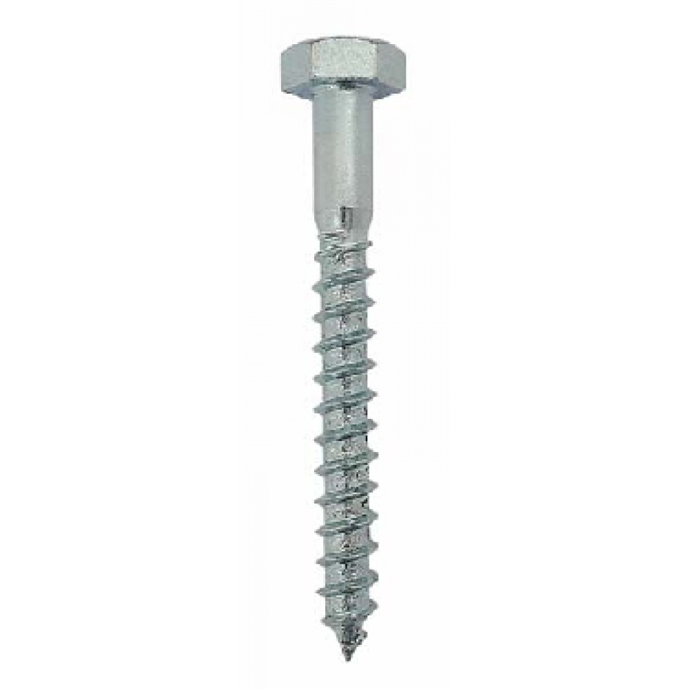 Surub autofiletant pentru lemn, cap hexagonal, otel zincat, alb, 10 x 120 mm, 10 buc