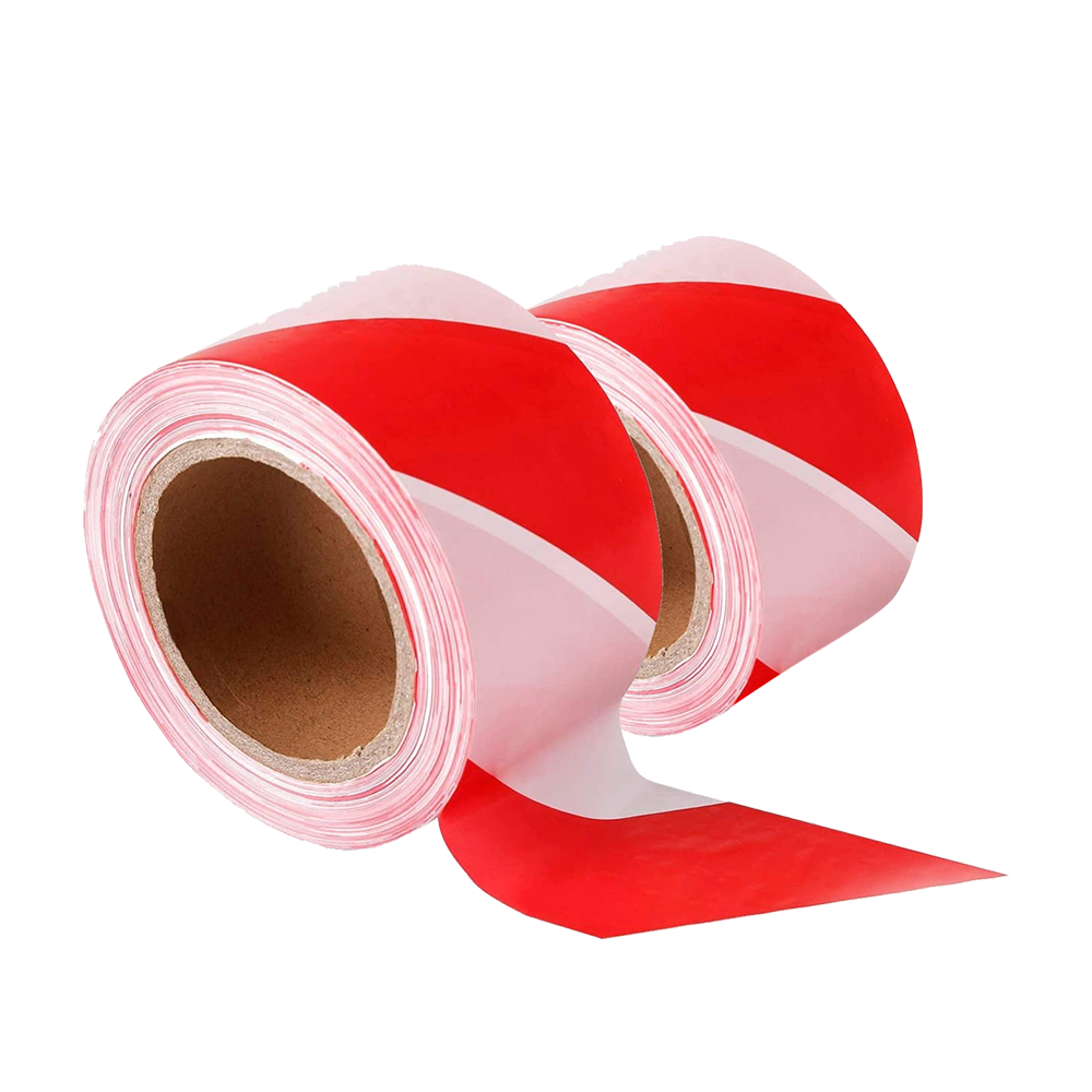 Banda adeziva delimitare cu dungi, plastic, 5 x 1100 cm