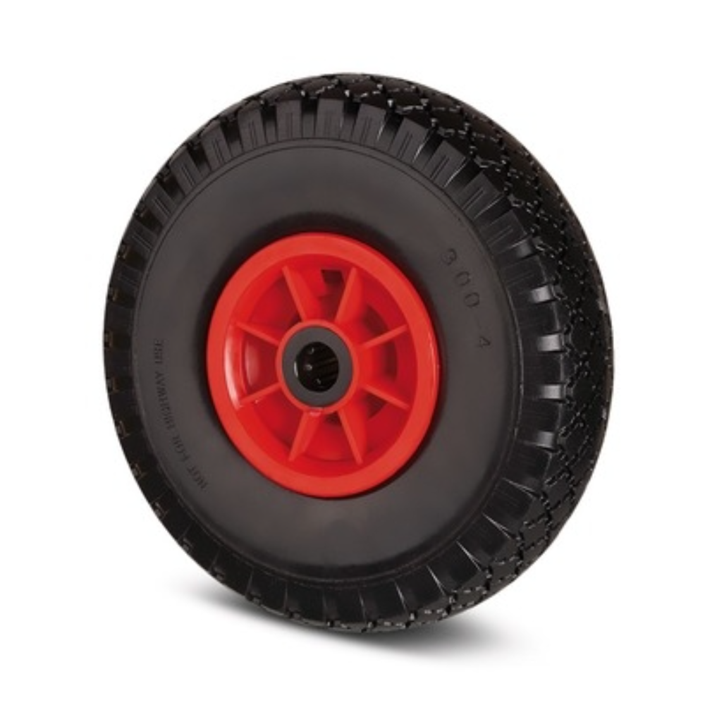 Roata carucior, janta polipropilena, poliuretan expandat, negru, fara frana, sarcina dinamica 60 Kg, diametru 260 mm