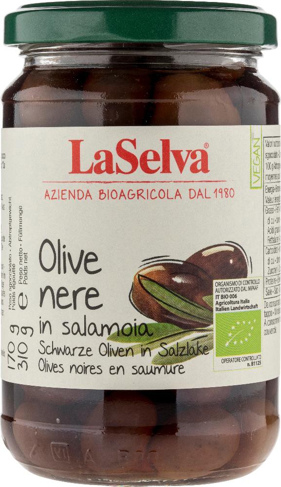 Masline kalamata bio in saramura, 310g LaSelva