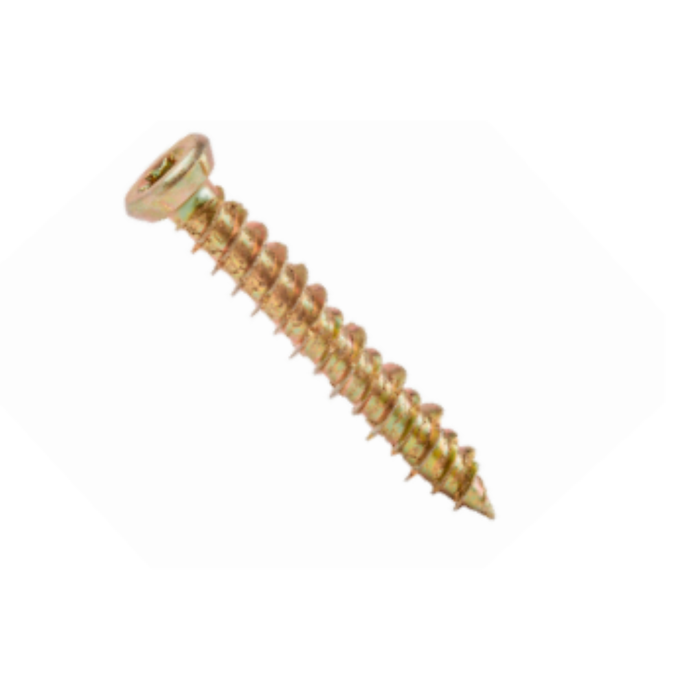 Surub montaj ferestre, otel zincat, TX30, galben, 7.5 x 182 mm