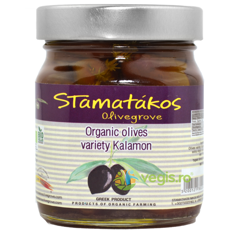 Masline Kalamata cu Continut Redus de Sare Ecologic/Bio 290g