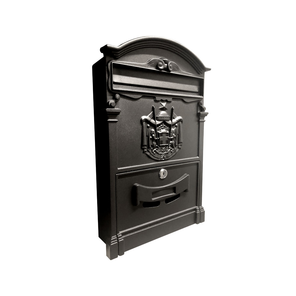 Cutie postala exterior Ferrobrand, otel galvanizat, negru, 2 chei, 400 x 255 x 90 mm