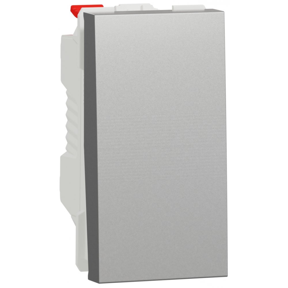 Intrerupator cu revenire 10A 1 modul Schneider Noua Unica NU310630, aluminiu