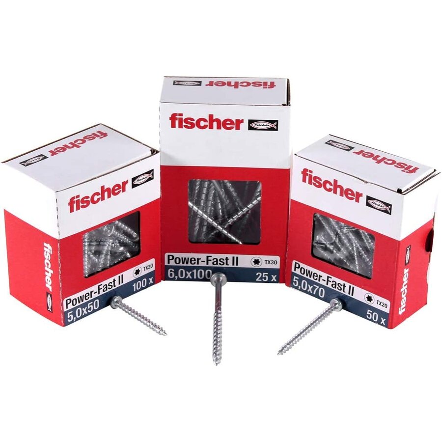chipboard screw Power-Fast II 6.0x140 countersunk (50 pieces, partial thread, galvanized)