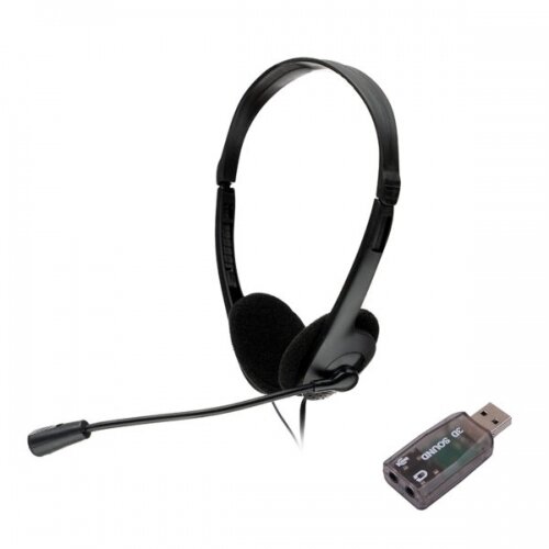 Casti  cu Microfon SPK-223-USB Standard Multimedia Call Center USB 2.0 / Jack 3.5MM x 2 Negru