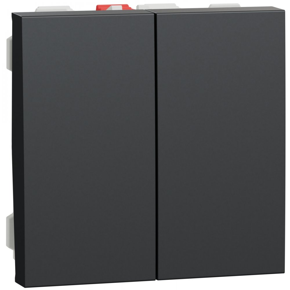 Intrerupator dublu 10A 2m Schneider Noua Unica NU321154, antracit