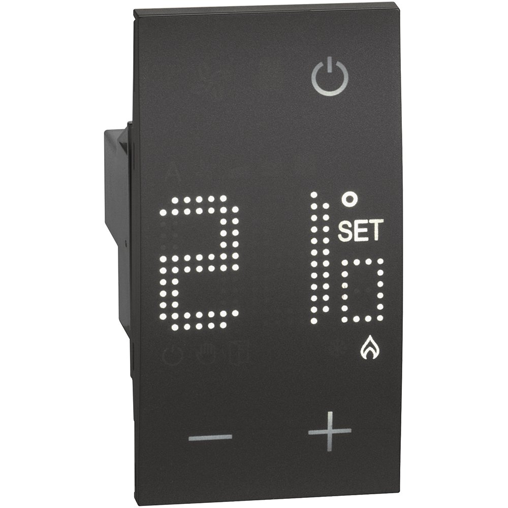 Termostat electronic de camera 2 module Bticino Living Now KG4441, negru