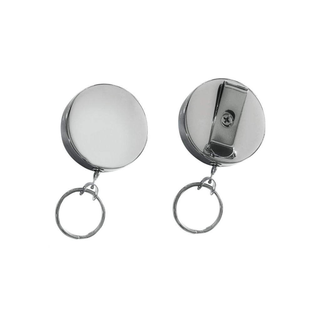 Breloc retractor cu clema Thirard Balcani, PVC, nichelat, 120 cm