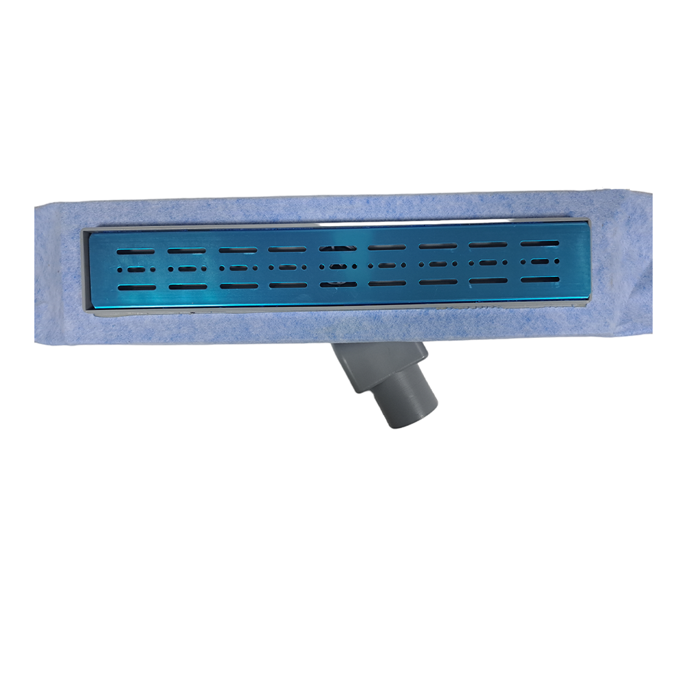 Rigola de dus cu gratar, evacuare mobila, inox/plastic, 40 x 7 x 7 cm