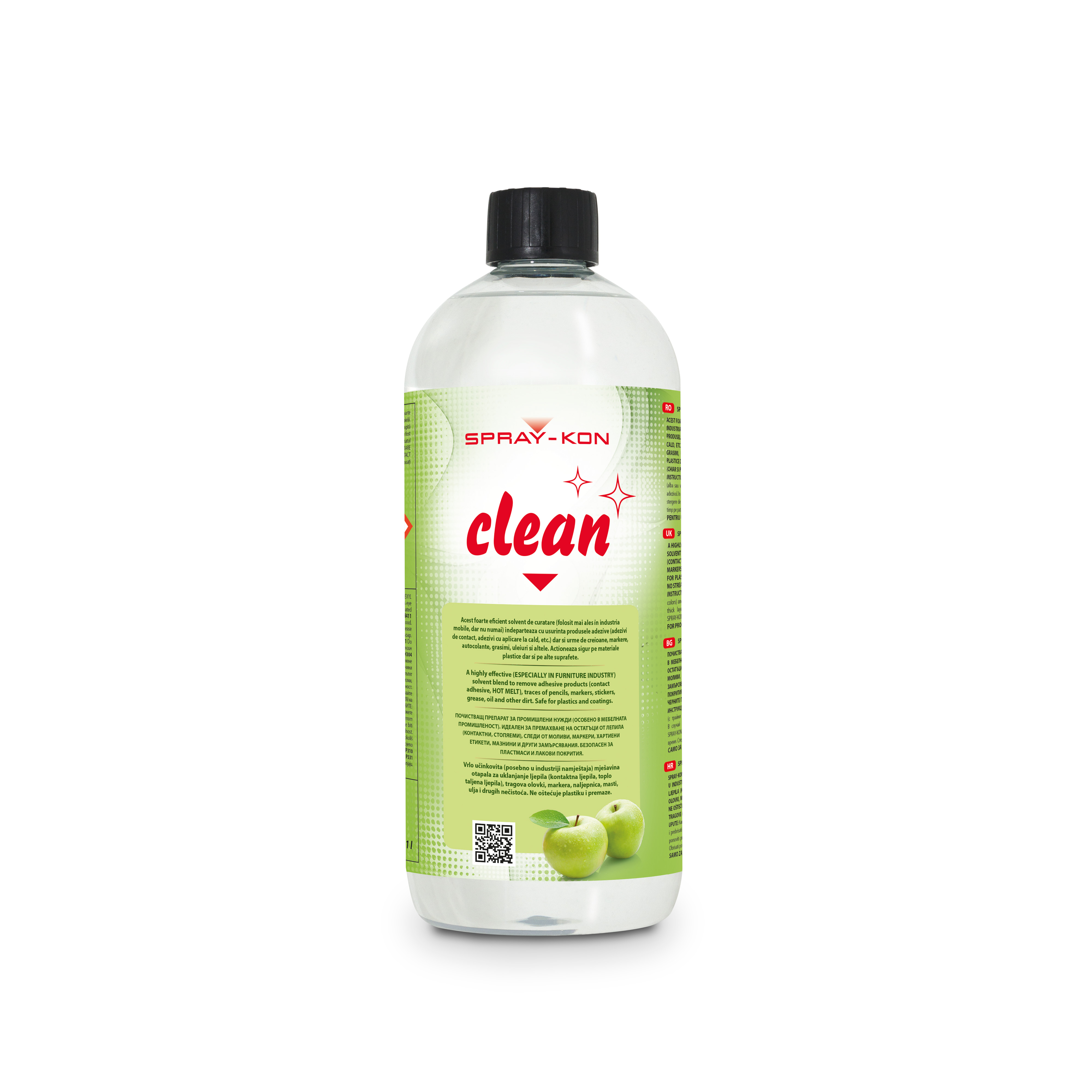 Solvent curatare Spray-Kon Clean, suprafete din lemn, aroma mar, 1 litru