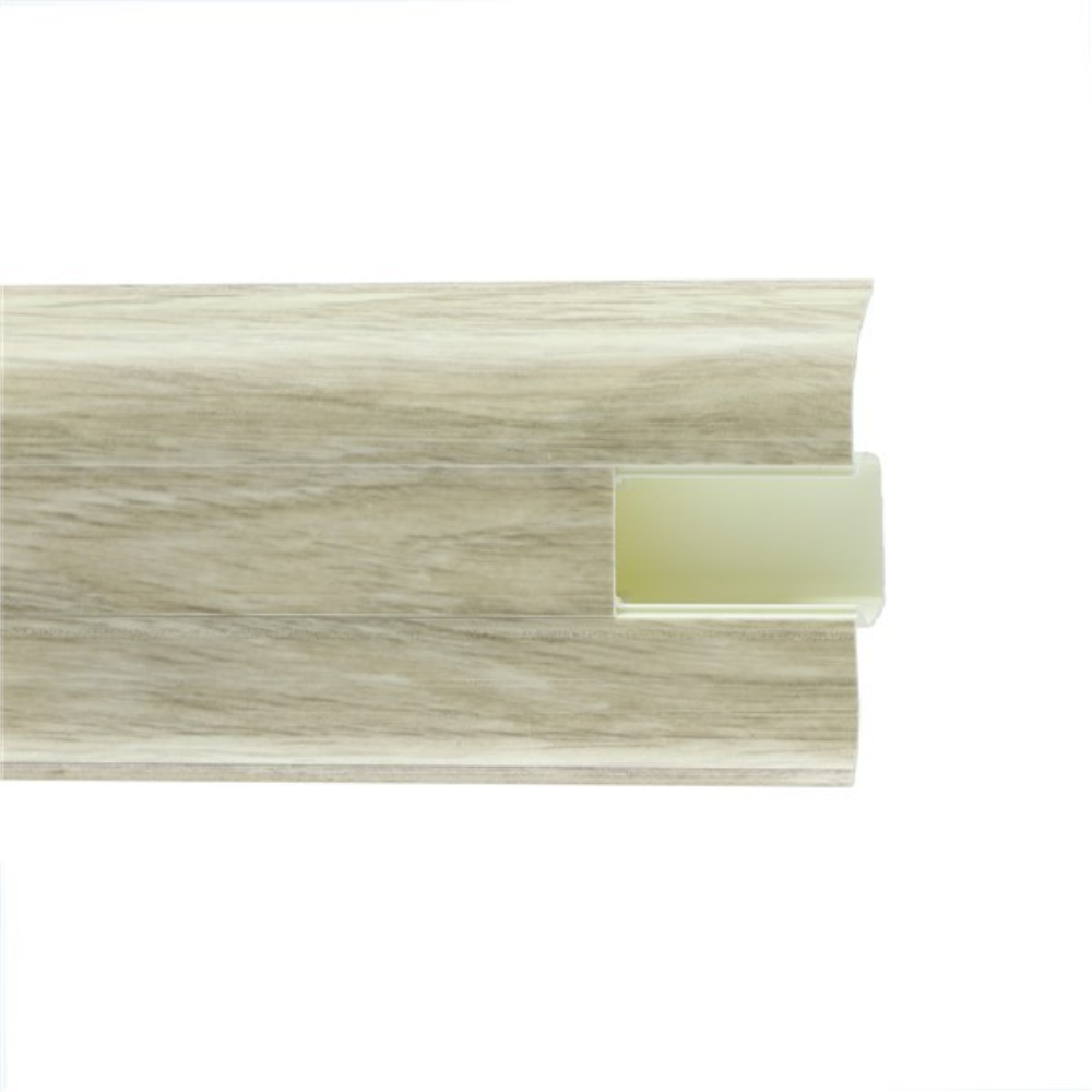 Plinta parchet PVC PP55M-0-801, stejar Rene, cu canal cablu, 2500 x 22 x 55 mm