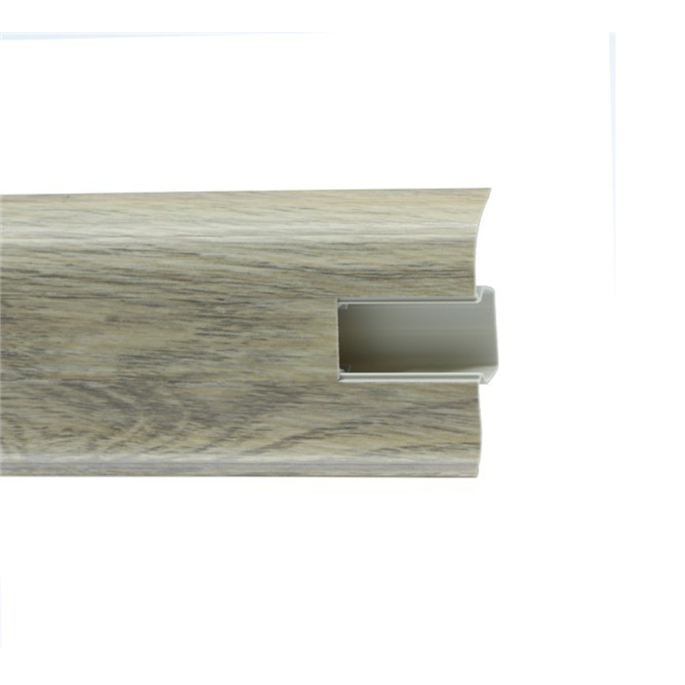 Plinta parchet PVC, stejar Ellora, canal cablu, 2500 x 22 x 55 mm