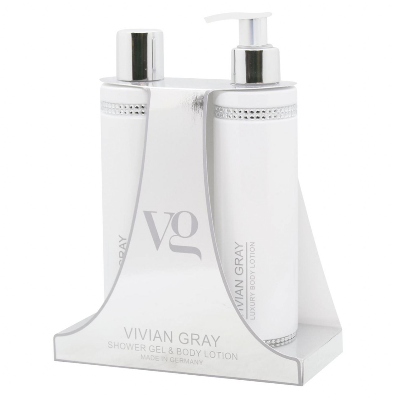 Set cadou Vivian Gray White Crystals, Femei, Gel de dus, 250 ml + Lotiune de corp, 250 ml