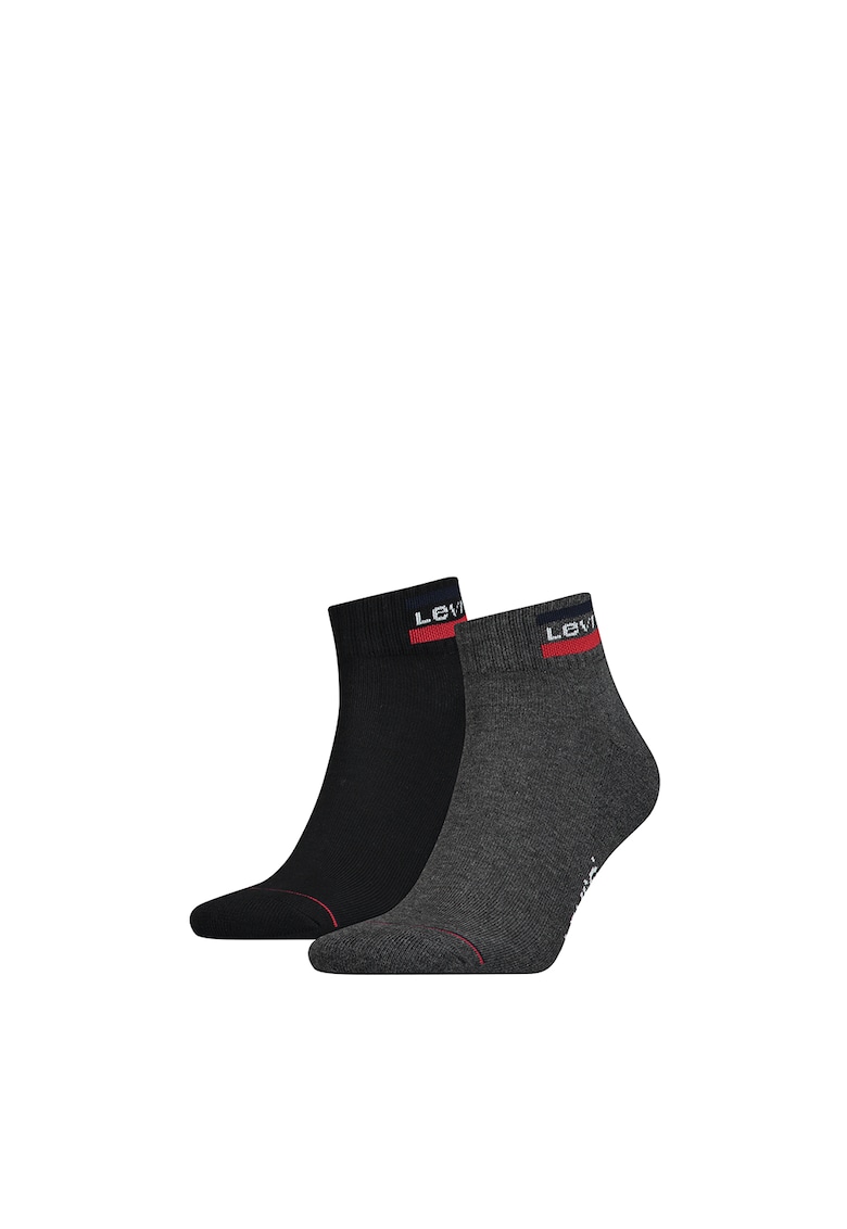 Set de sosete unisex pana la glezna - 2 perechi - Negru/Gri inchis