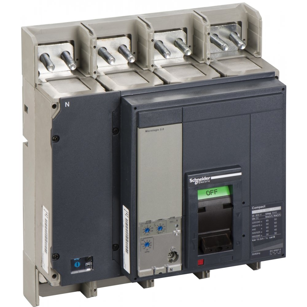 Intreruptor Auto Compact Ns1250N - Micrologic 2.0 - 1250 A - 4 Poli 4D Schneider 33480