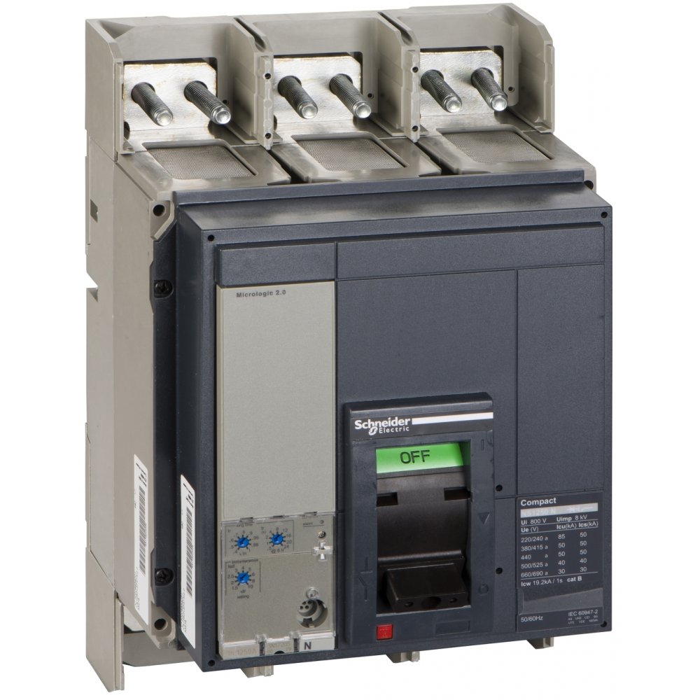 Intreruptor auto compact Ns1250N - Micrologic 2.0 - 1250 A - 3 Poli 3D Schneider 33478