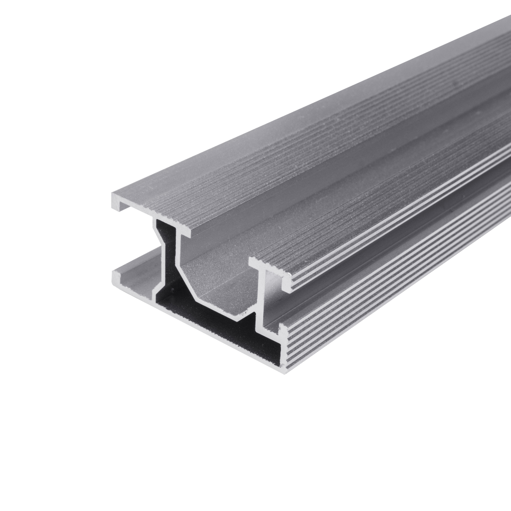 Profil metalic prindere panouri fotovoltaice, aluminiu extrudat, 3 canale, 2.25 m, set 2 bucati