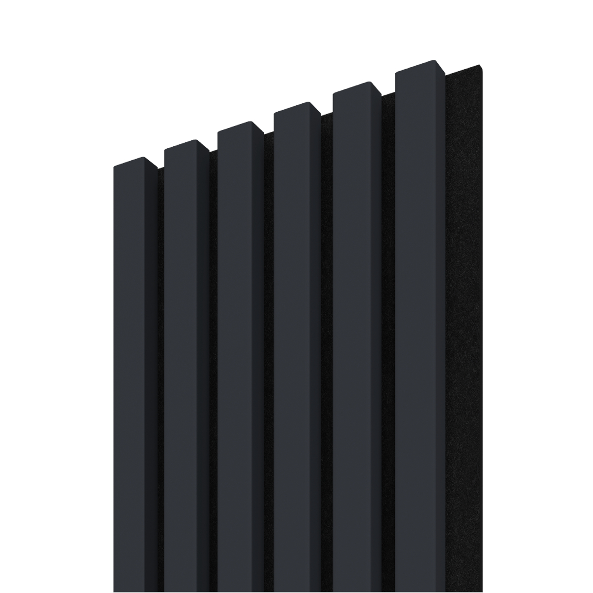 Panou decorativ Linea Acustic, 6 lamele, MDF, bleumarin/negru, interior, 265 x 24.5 x 2.2 cm