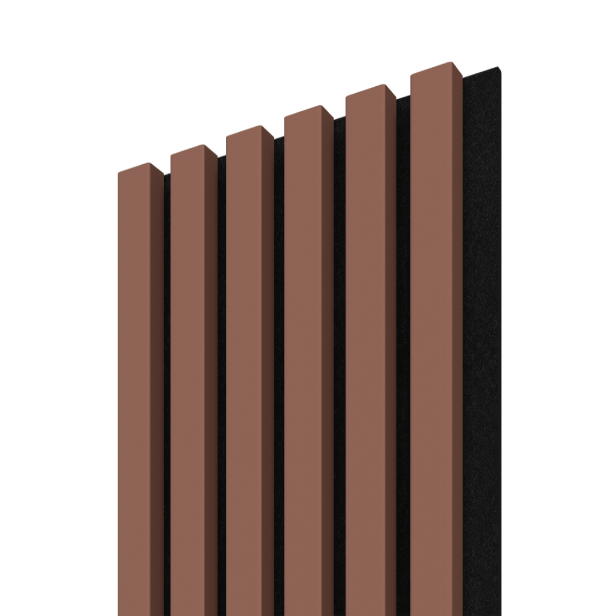 Panou decorativ Linea Acustic, 6 lamele, MDF, teracota/negru, interior, 265 x 24.5 x 2.2 cm