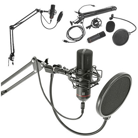 Microfon Usb Pentru Streaming Si Podcast Negru