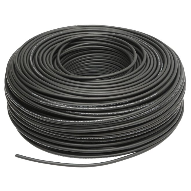 Rola 100ml cablu solar PV cupru stanat 1 x 4mm negru Rcb Electro